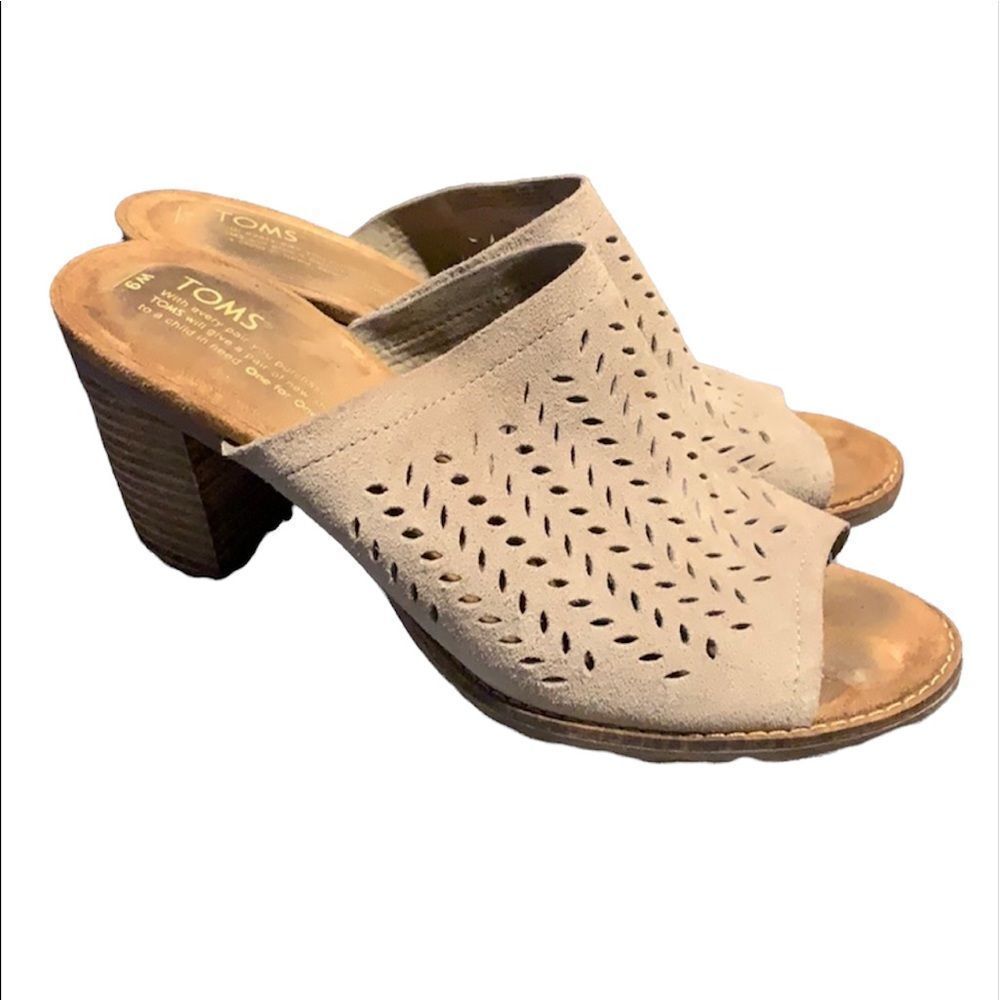 TOMS Majorca Mule Desert Taupe Suede Sandal